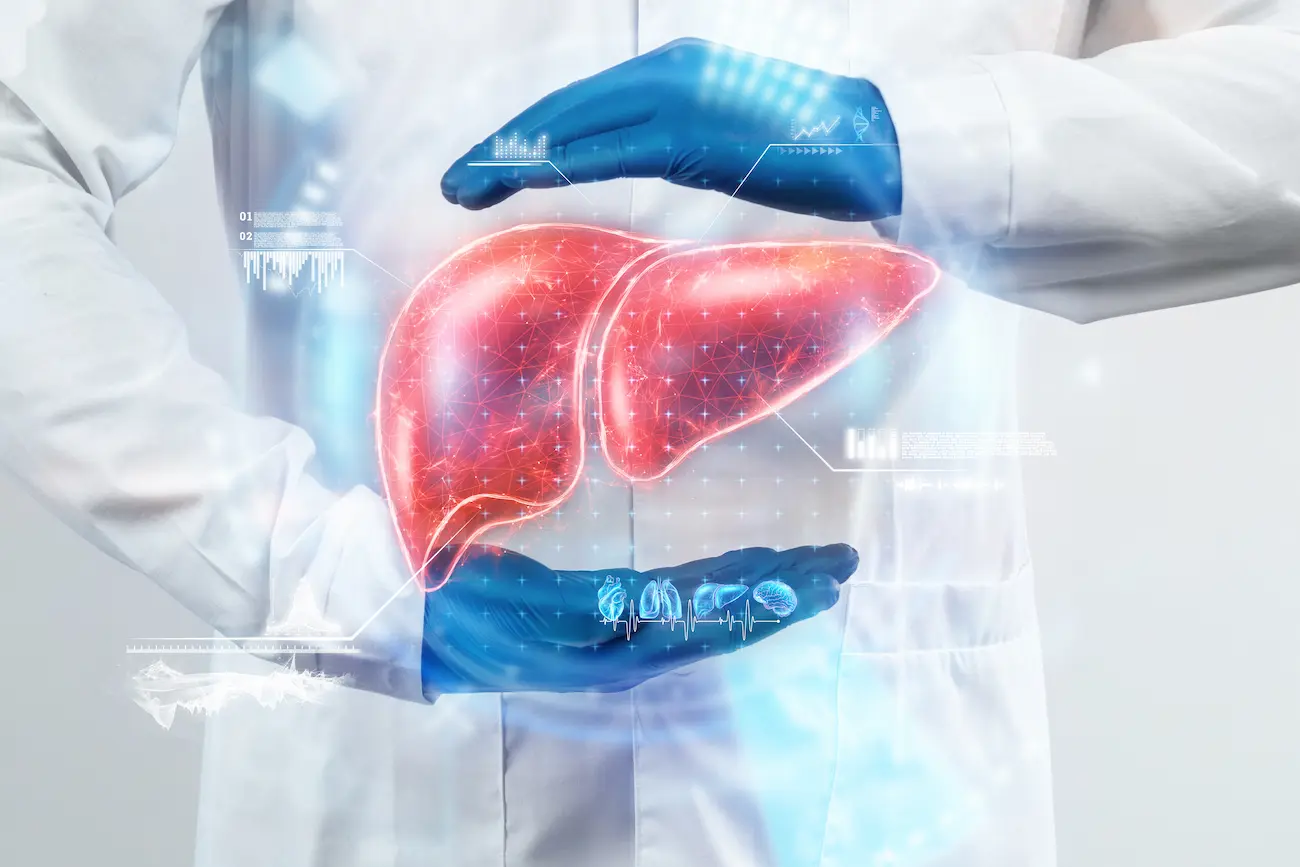doctor looks liver hologram checks test result virtual interface analyzes data liver disease donation innovative technologies medicine future 1